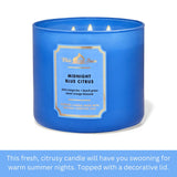 Bougie parfumée Bath & Body Works, cire soja naturelle pour combustion propre.