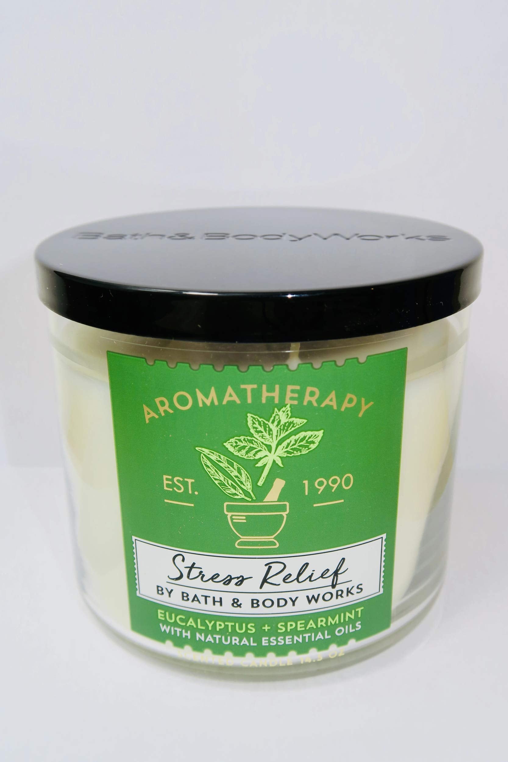 Bath & Body Works Aromathérapie Stress Relief bougie eucalyptus menthe, ambiance relaxante