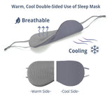BATHRINS Masque sommeil double-face fermé, côté froid en soie glacée.