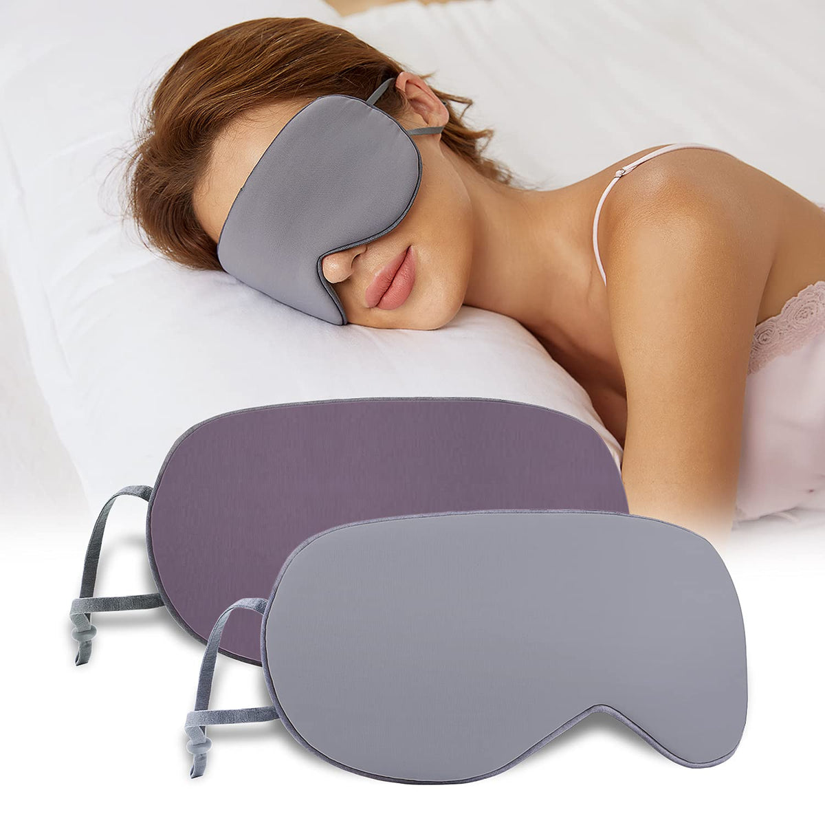 BATHRINS Masque sommeil double-face ouvert, léger et idéal pour voyager.
