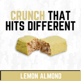 Barre Battle Bars citron-amande, goût subtil rappelant dessert, pratique en tout lieu.