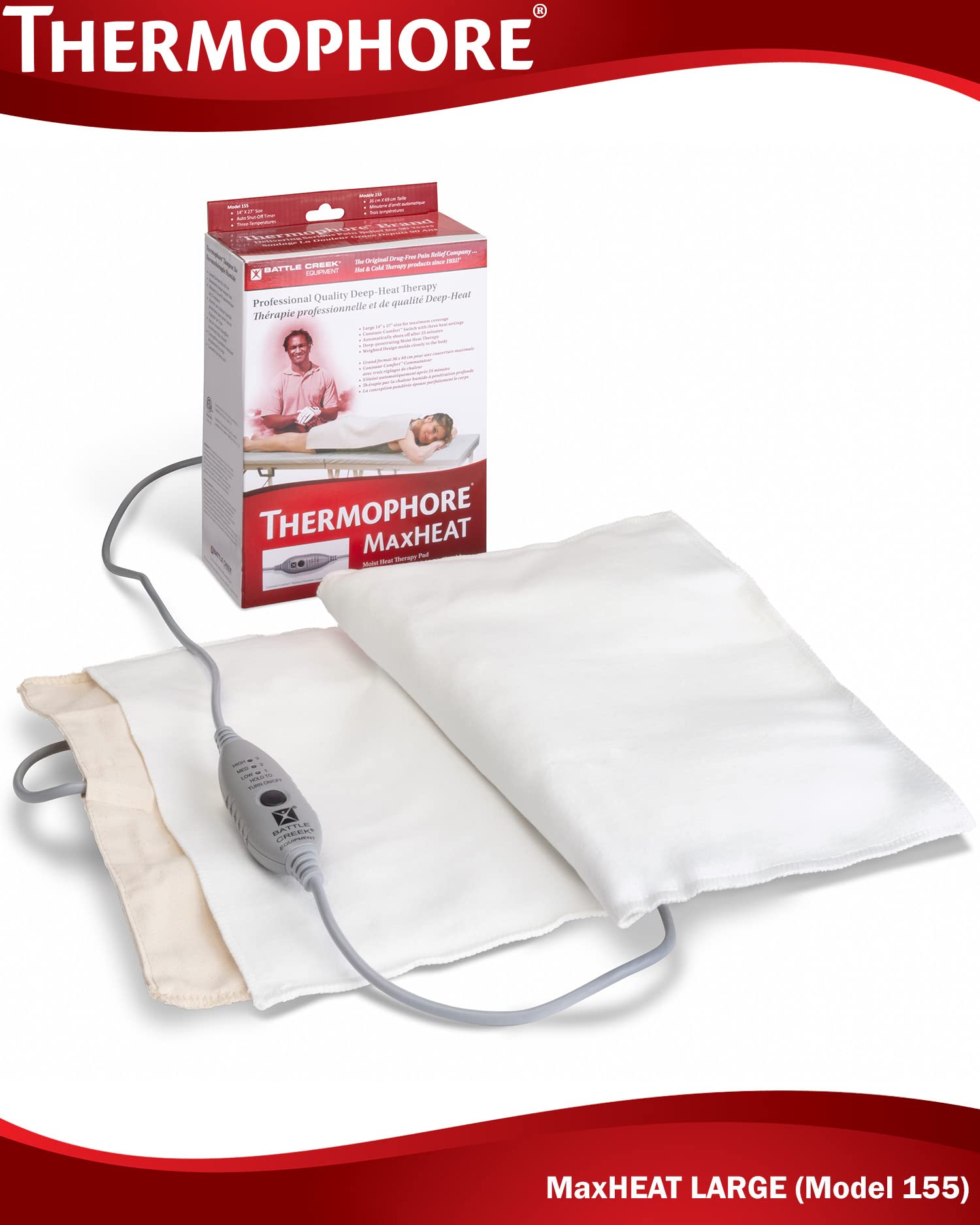 Housse amovible du Thermophore MaxHEAT, facile à nettoyer après usage