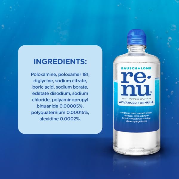 Bausch + Lomb Renu Advanced : image produit montrant le soin quotidien des lentilles