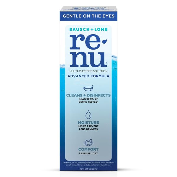 Bausch + Lomb Renu Advanced : étui lentilles illustrant le rangement sûr après utilisation
