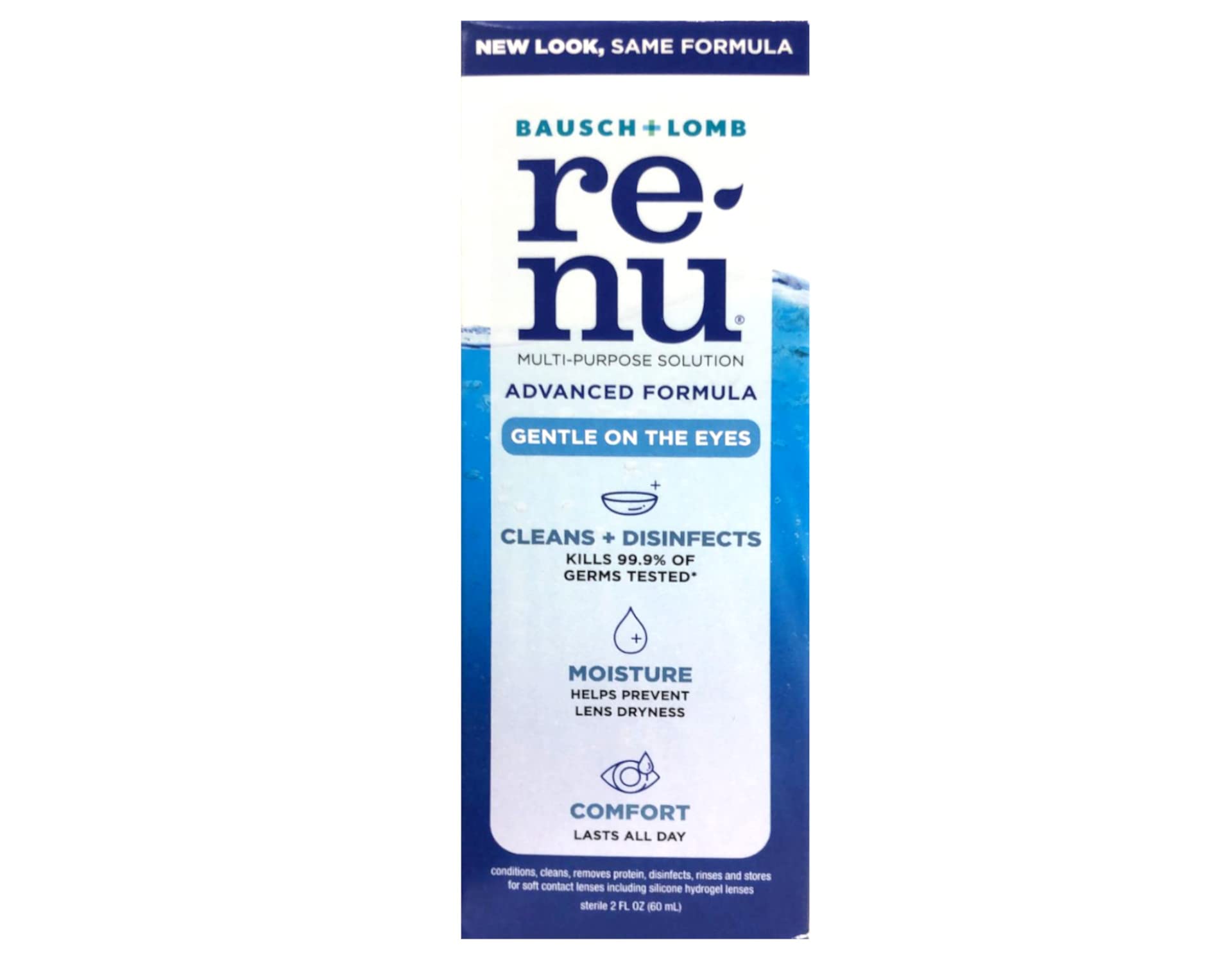 Renu Bausch + Lomb, format voyage 2 oz, lot de 3 pour déplacements.