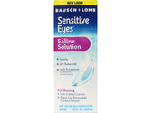 Bausch + Lomb Sensitive Eyes, bouteille saline 355 ml pour rinçage en douceur des lentilles.