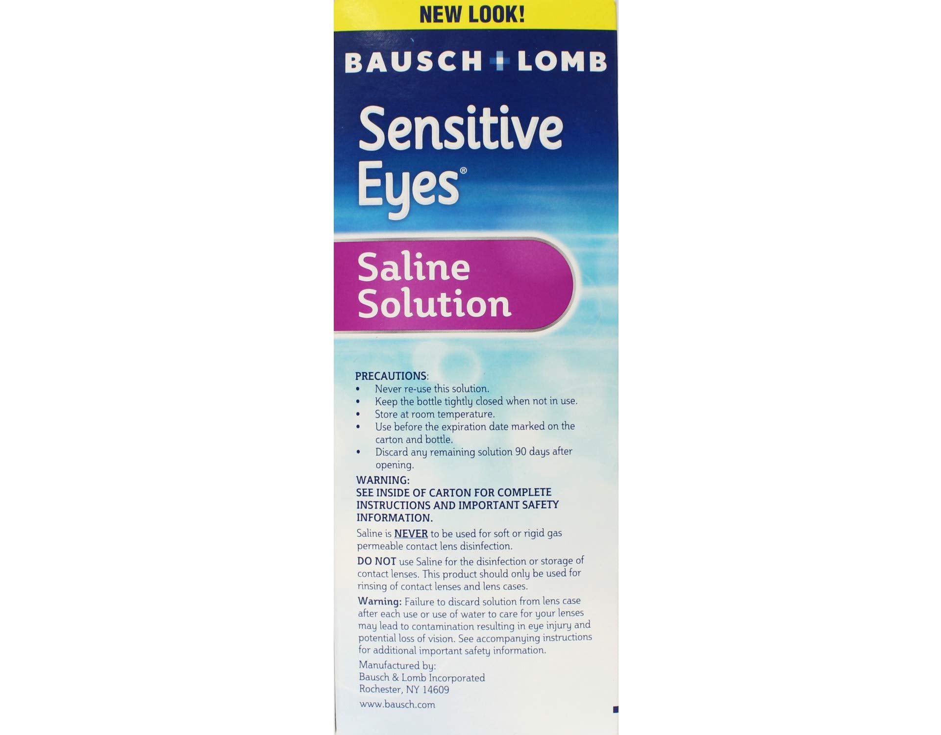 Bausch + Lomb solution saline au potassium, imitant les larmes naturelles pour un rinçage sûr.