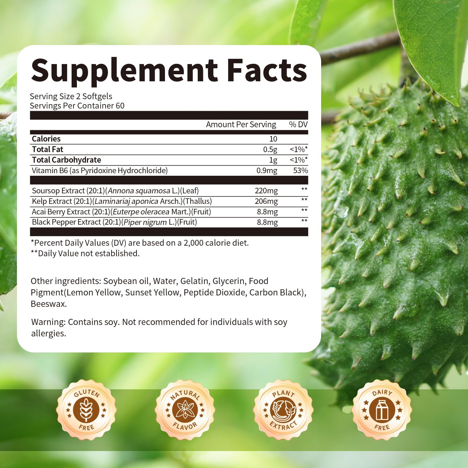 BBEEAAUU gelules Soursop Graviola et algues marines – apport nutritionnel