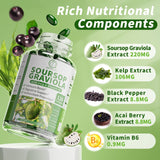 BBEEAAUU gelules Soursop Graviola – gros plan montrant la texture des capsules