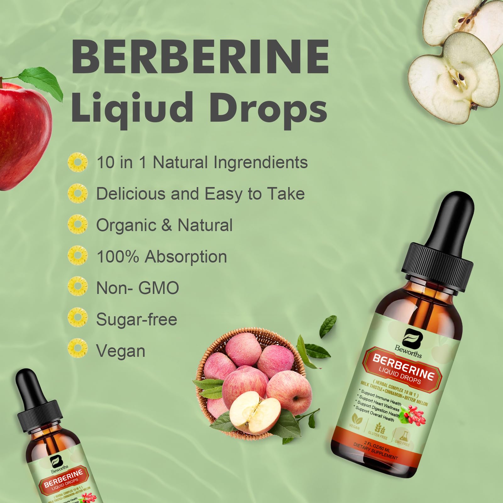 Goût agréable de B BEWORTHS Berberine pour une routine simplifiée.