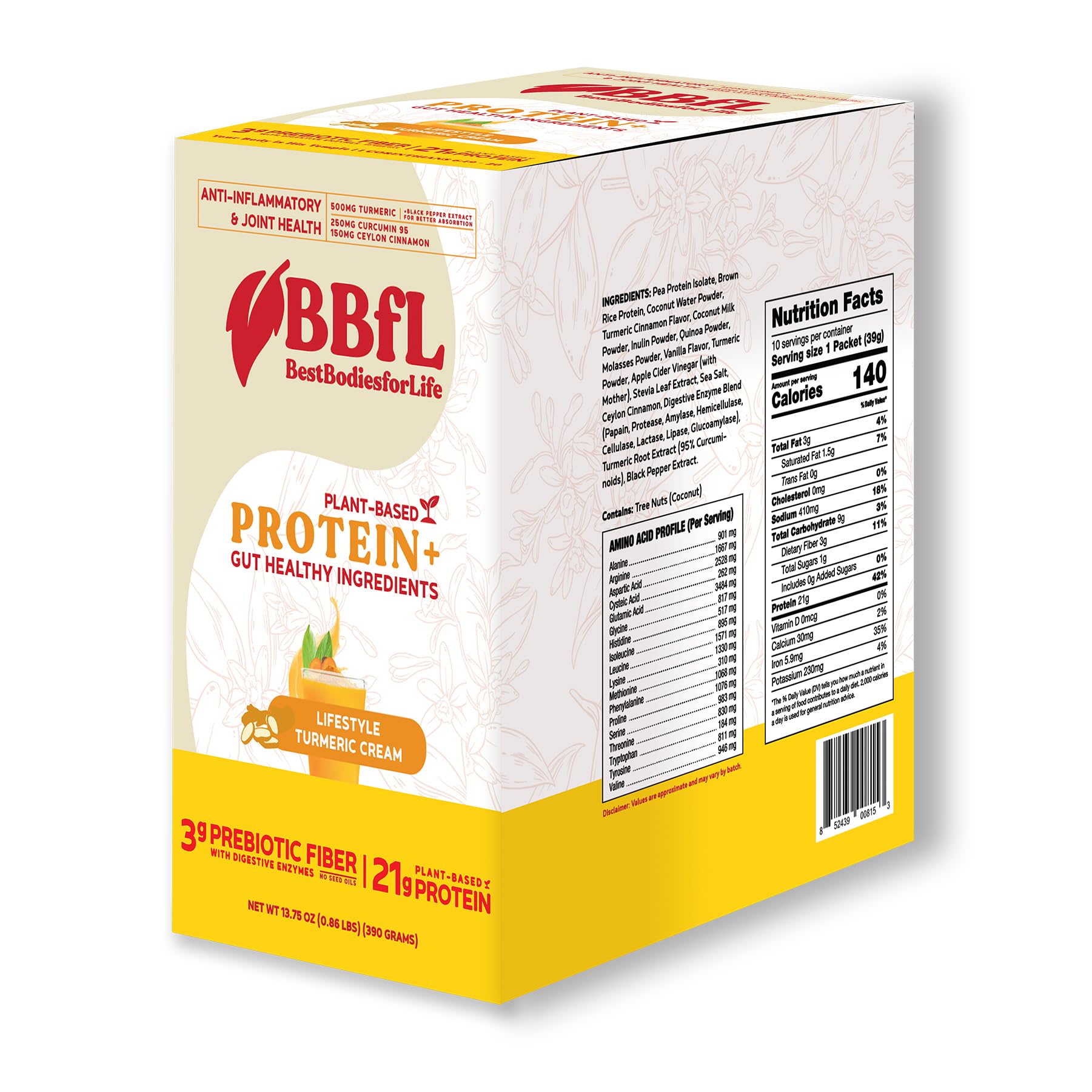 BBfL protéine végétale curcuma — texture onctueuse et énergie soutenue.