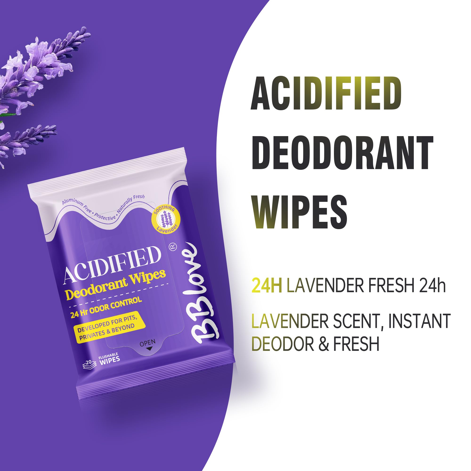BBlove Lingettes Corporelles, pH équilibré, respectant la peau sensible.