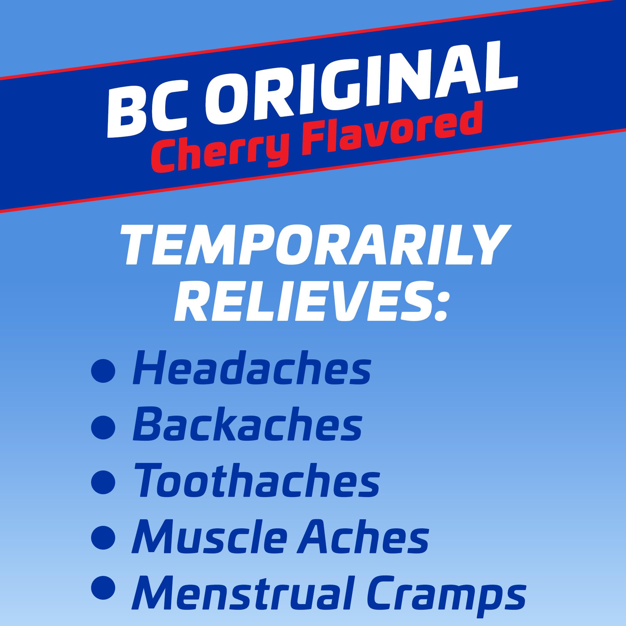 BC Powder cerise cafeine 65 mg, dose efficace pour rester alerte.