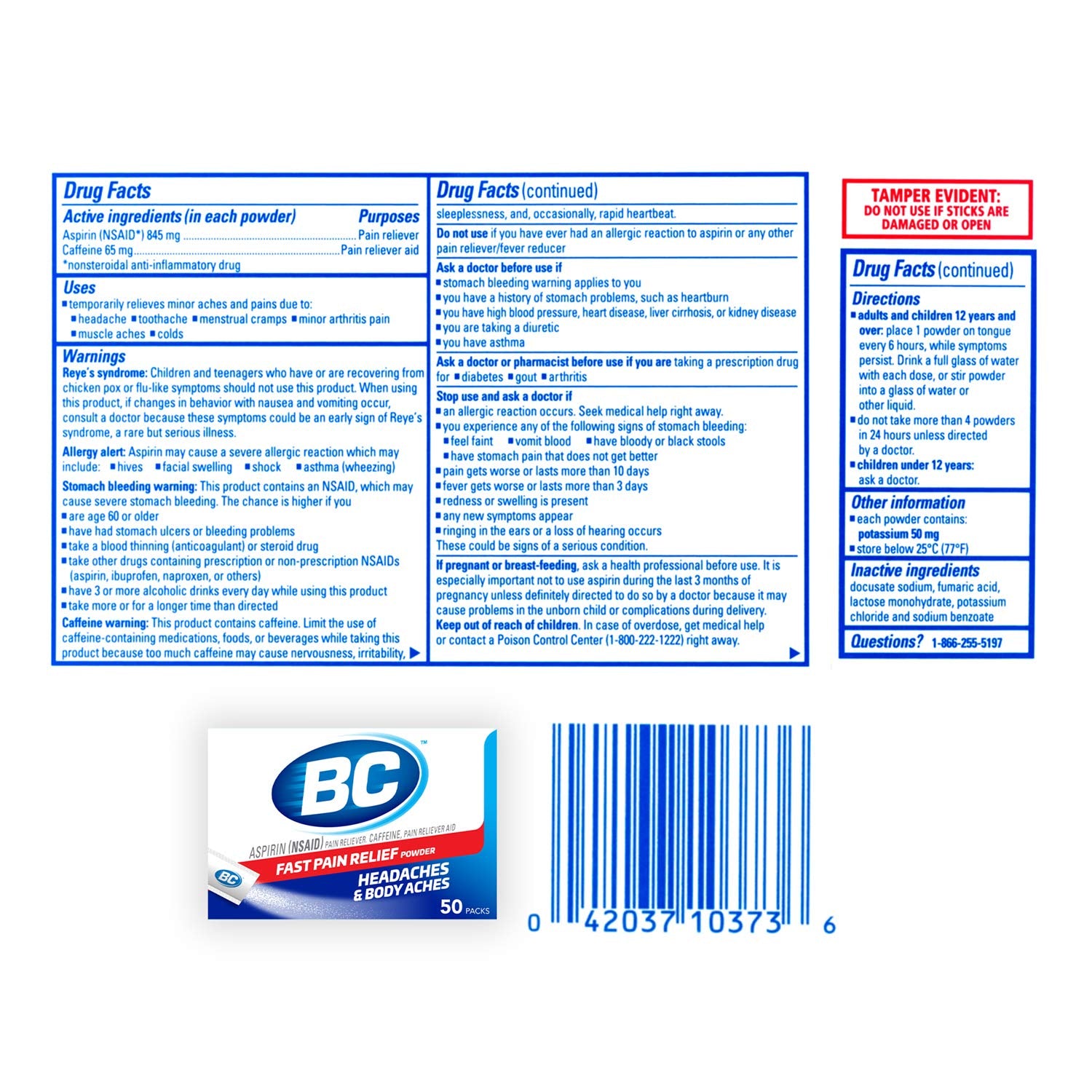 BC Powder Original – format individuel facile à prendre sans effort et transportable.