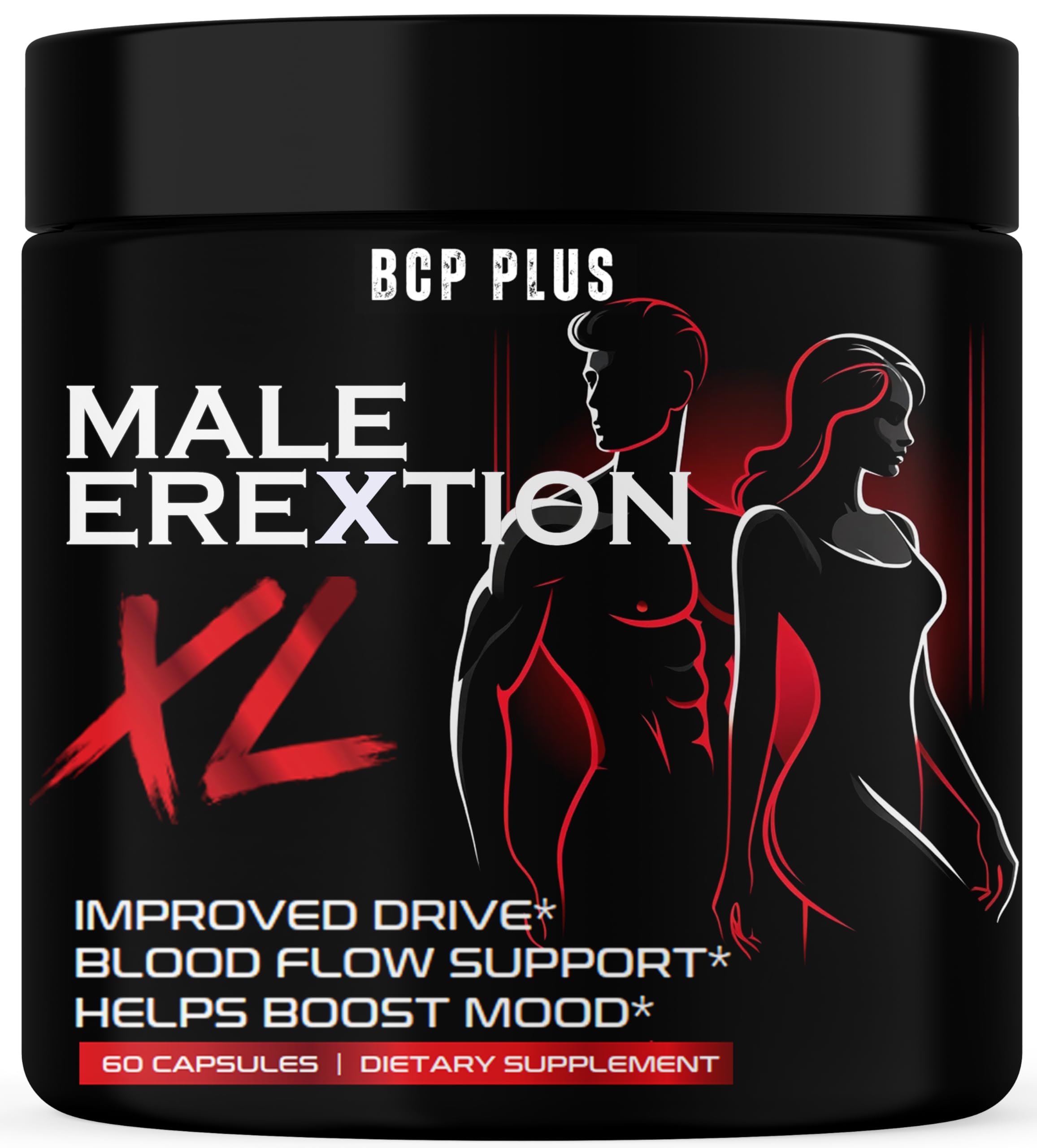 BCP PLUS MalePlus Performance – bouteille au design moderne favorisant l'énergie potentielle.