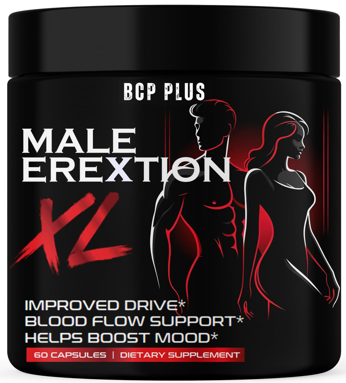 BCP PLUS MalePlus Performance – bouteille au design moderne favorisant l'énergie potentielle.