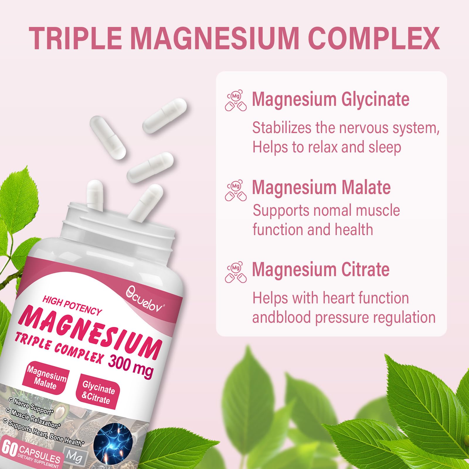 Bcuelov Magnésium Triple – gélules en mains, prise quotidienne facilitée.