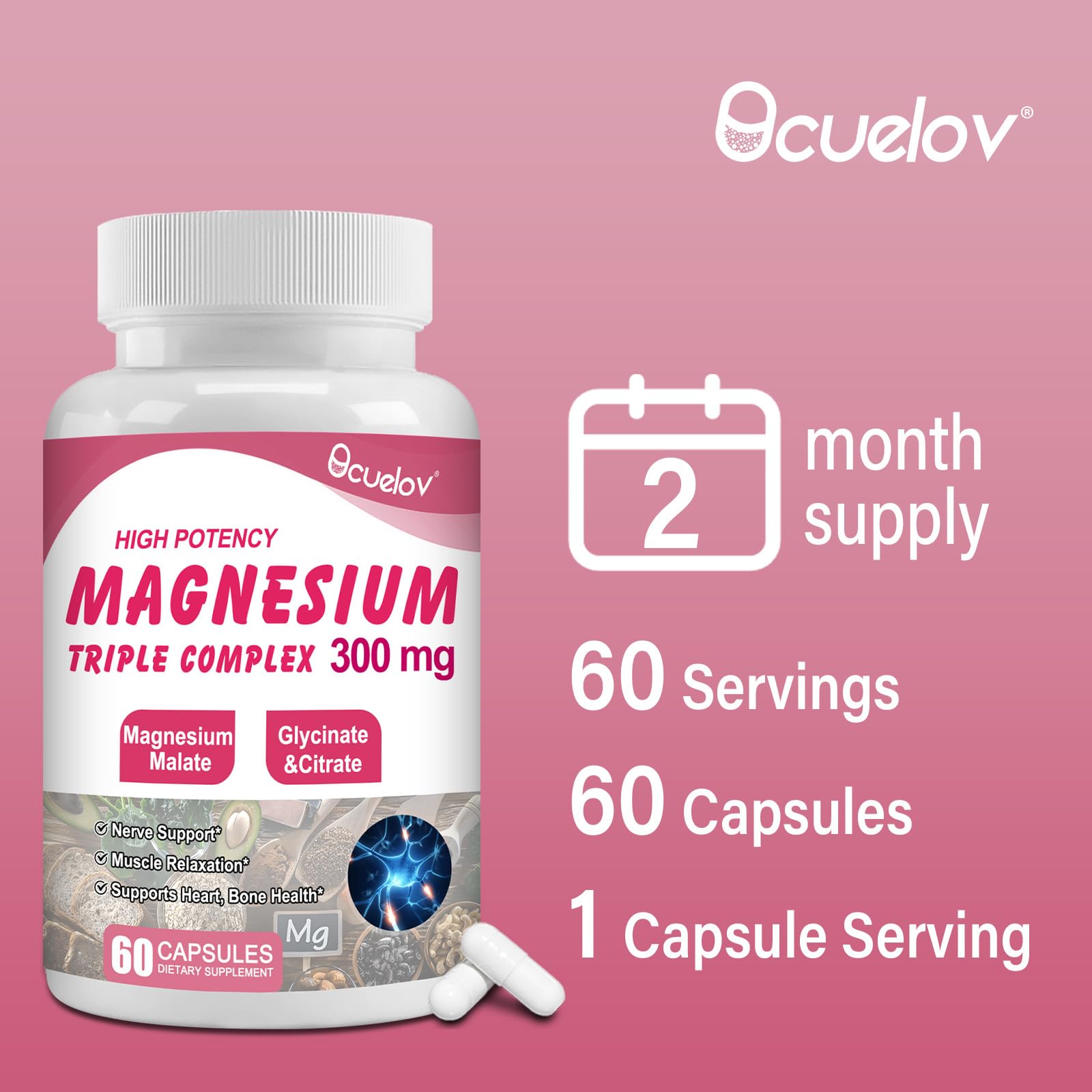 Bcuelov Magnésium Triple – soutien potentiel cœur et énergie.