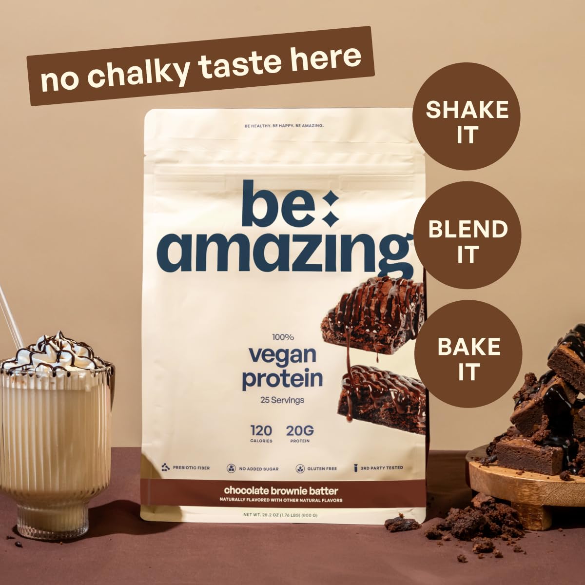 Be Amazing Vegan Protein – texture crémeuse et agréable, sans arrière-goûts granuleux