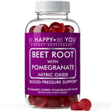 Be Happy Be You gommes betterave-grenade cerise, bouteille pratique pour la routine quotidienne.