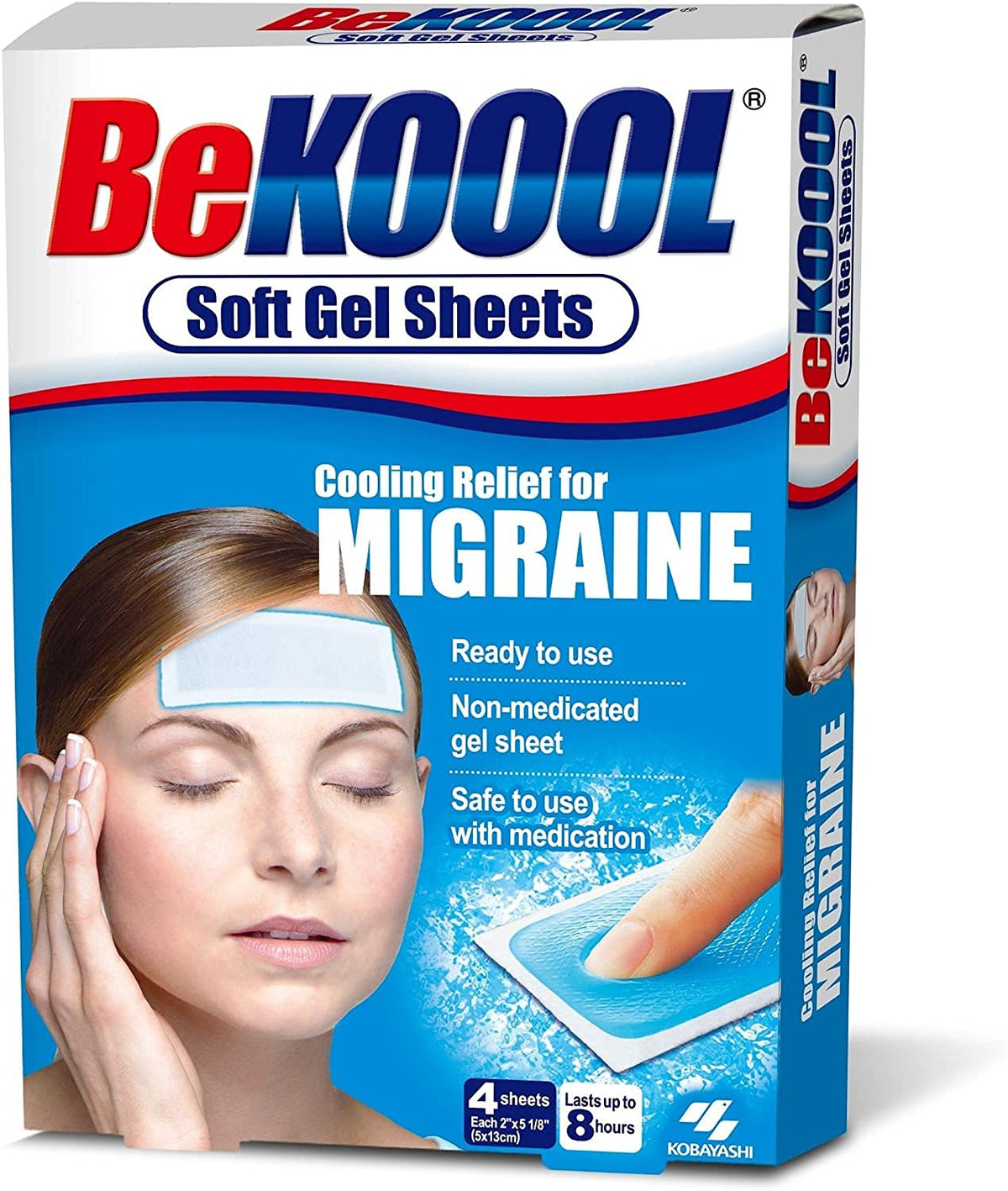 Be Koool propose des feuilles gel refroidissantes frontale pour soulager les tensions.