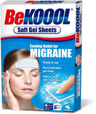 Be Koool propose des feuilles gel refroidissantes frontale pour soulager les tensions.