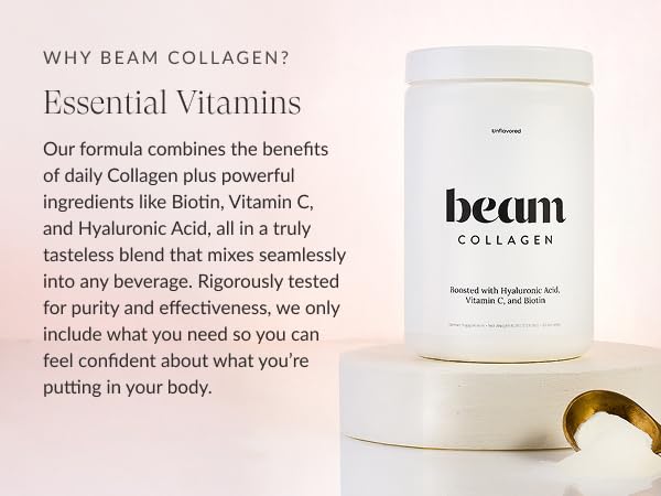 Beam Collagen poudre se melange facilement dans les boissons quotidiennes.