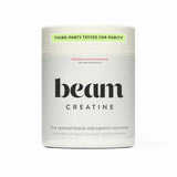 Beam Poudre de Créatine framboise citron dans un verre, dissolution rapide.