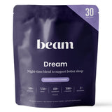 Beam Dream Sleep Powder cannelle cacao dans bouteille, soutien d'une routine nocturne apaisante.