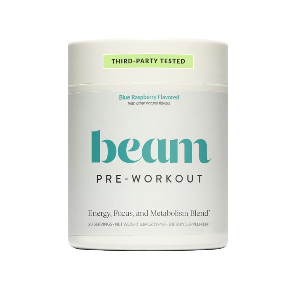 Beam Pré Workout énergie naturelle avec PurCaf pour un coup de boost durable durant l'entraînement