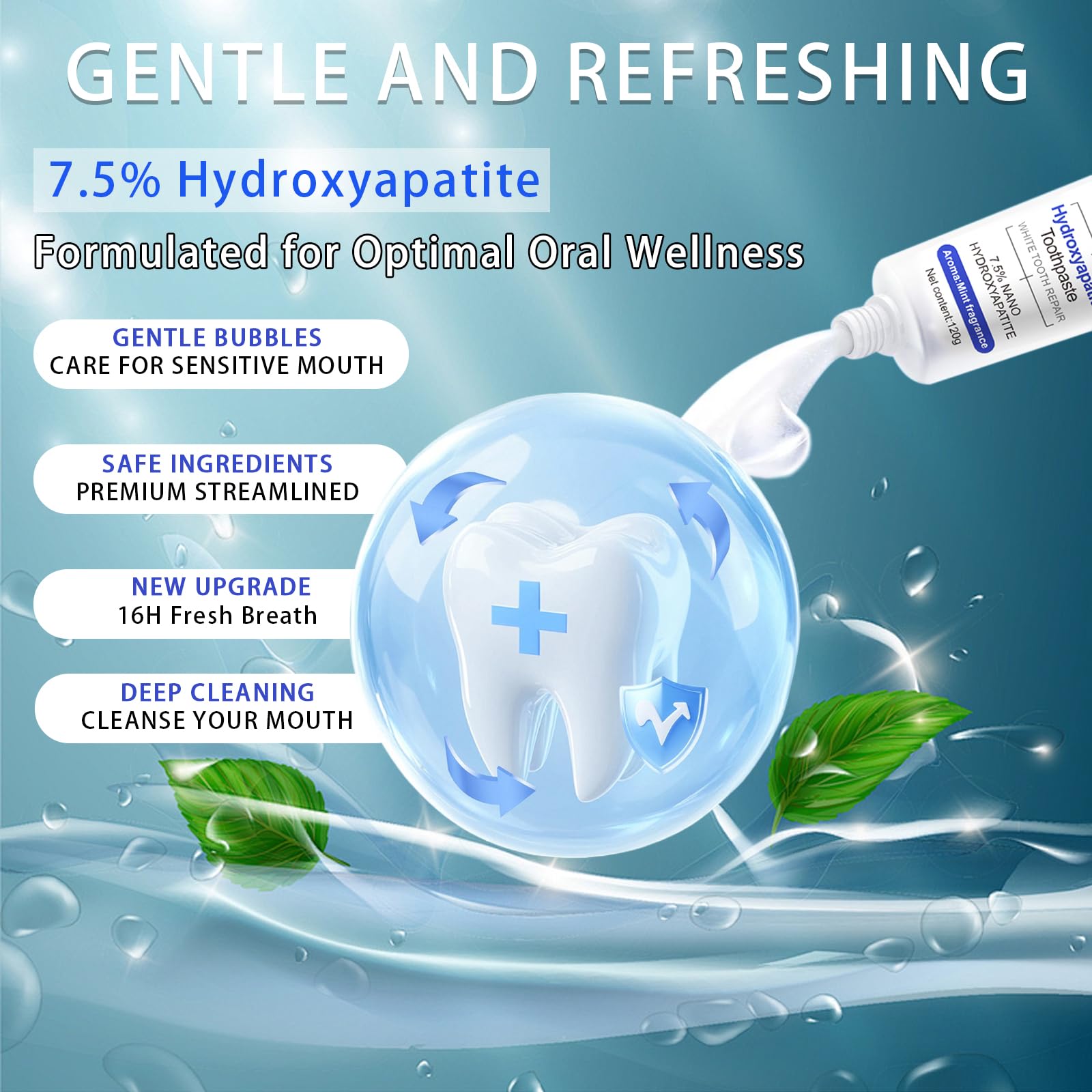 Beamach pâte hydroxyapatite - texture creme: nettoyage doux et efficace.