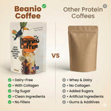 Beanio Protein Coffee MCT et prébiotiques, énergie durable et clarté.