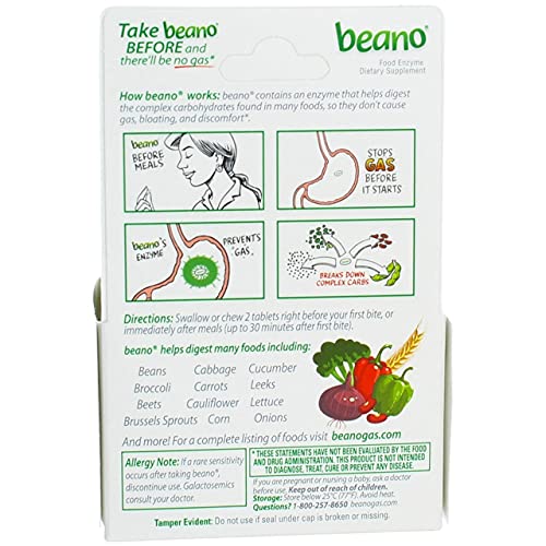 Beano associé à des aliments riches en haricots et brocoli, solution pratique