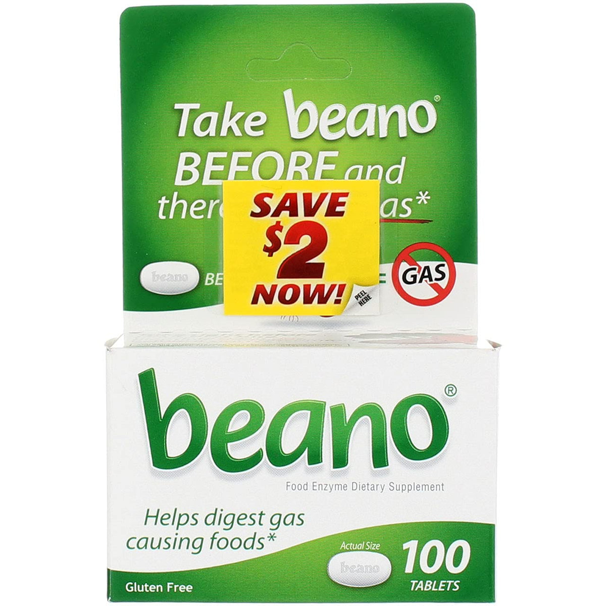 Beano : bouteille de tablettes 100 ct prête à l'emploi pour les repas