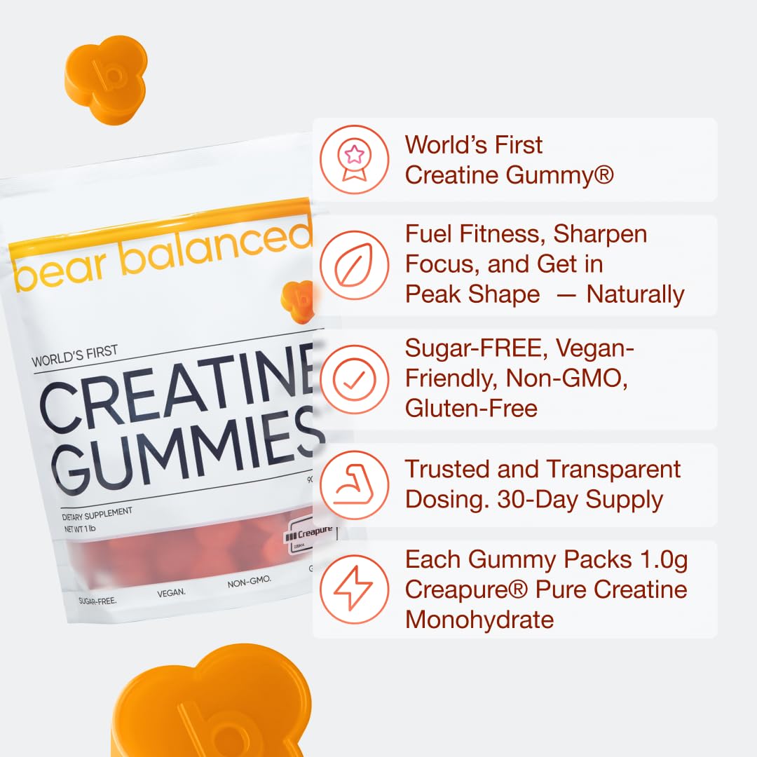Bear Balanced Gommes affichage emballage, informations nutritionnelles claires