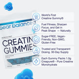 Bear Balanced Creatine Gummies – usage quotidien pour soutien musculaire et récupération.