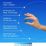 Bear Balanced Creatine Gummies – végan et compatible keto pour mode de vie sain.