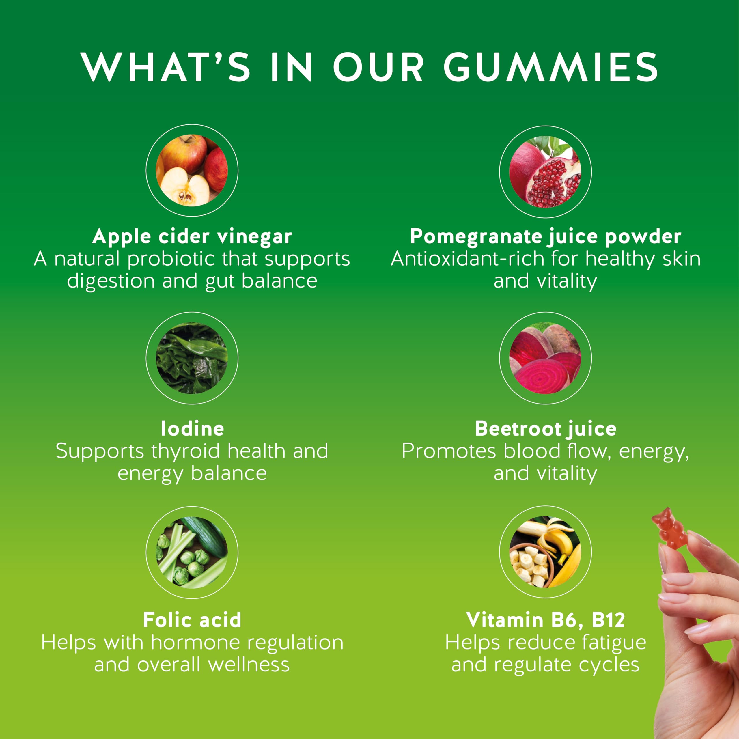 Gommes Bears with Benefits grenade et betterave, soutien potentiel immunitaire et vitalité