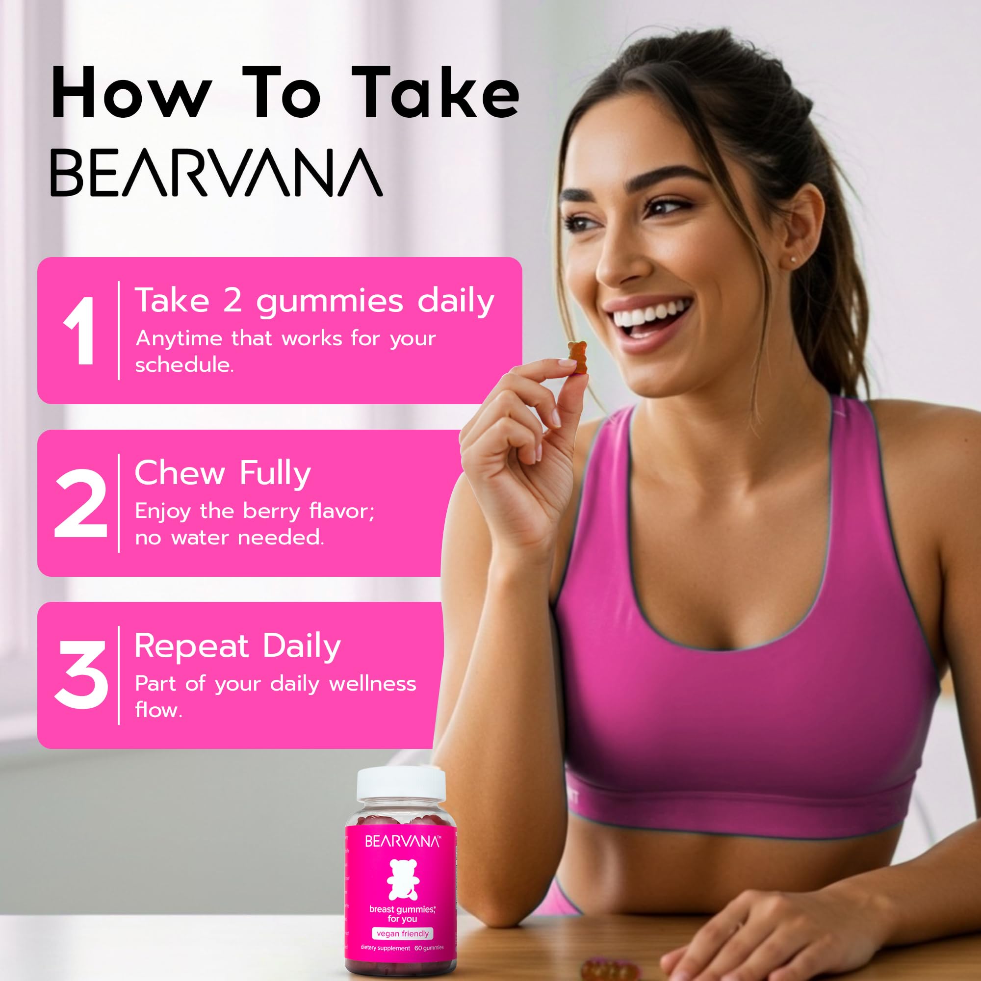 BEARVANA Gommes Multivitamines - routine quotidienne de bien-être possible.