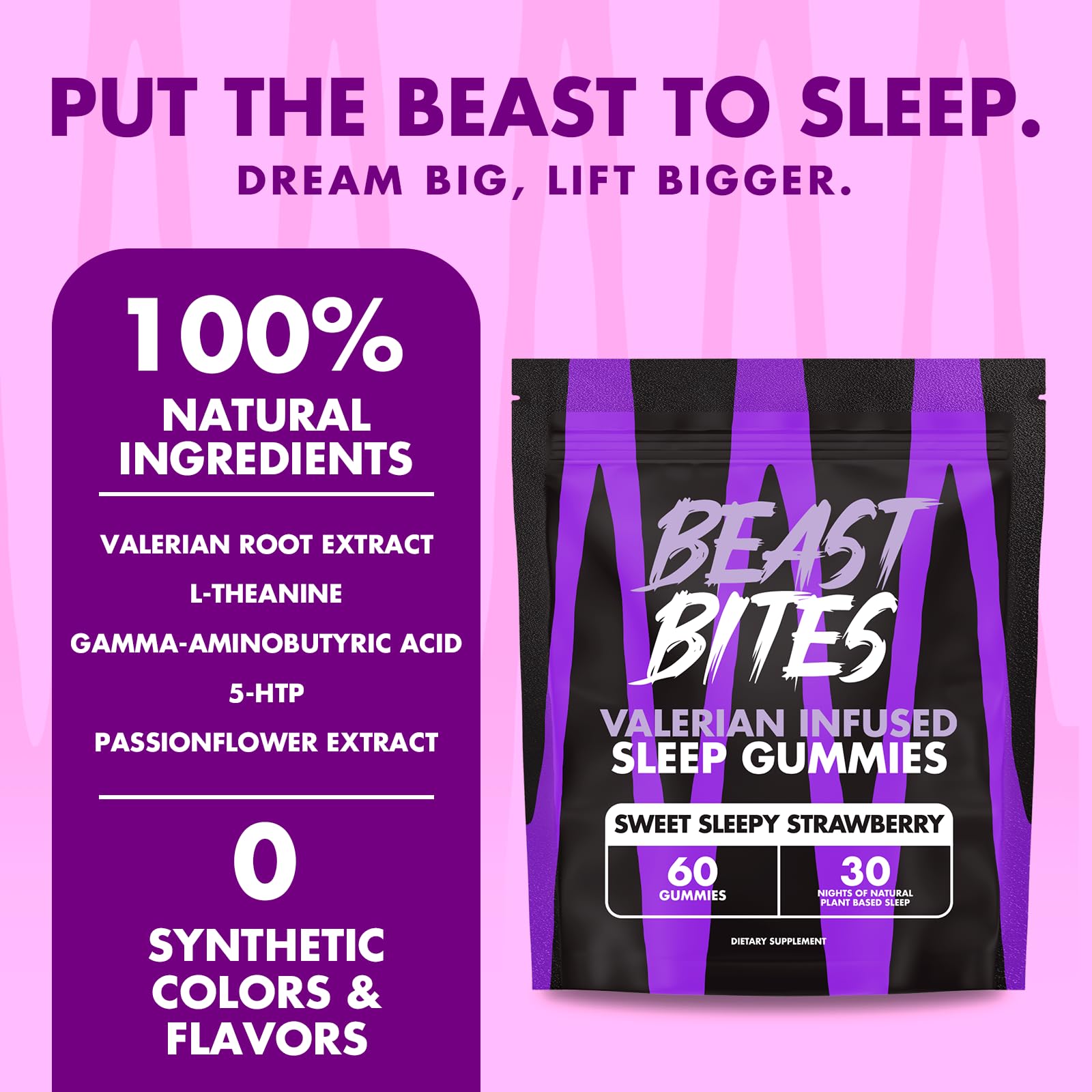 Beast Bites bouteille valériane nocturne sans mélatonine.
