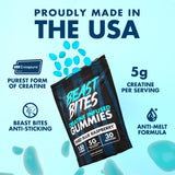 Gomme BEAST BITES Creatine, framboise bleue, prise pratique avant l’effort