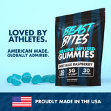 Post-entraînement BEAST BITES Creatine Gummies, framboise bleue et récupération