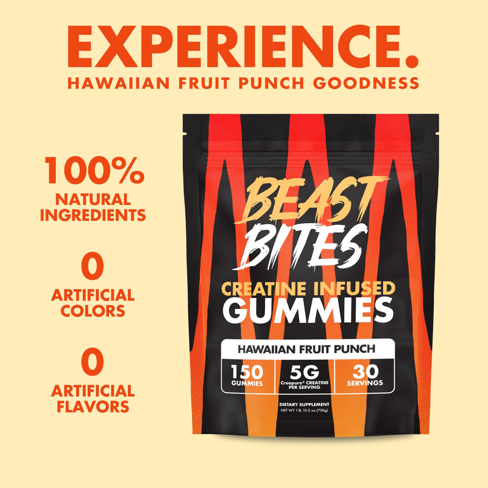 BEAST BITES Creatine Gummies, saveur agréable, absorption rapide et récupération après exercice.