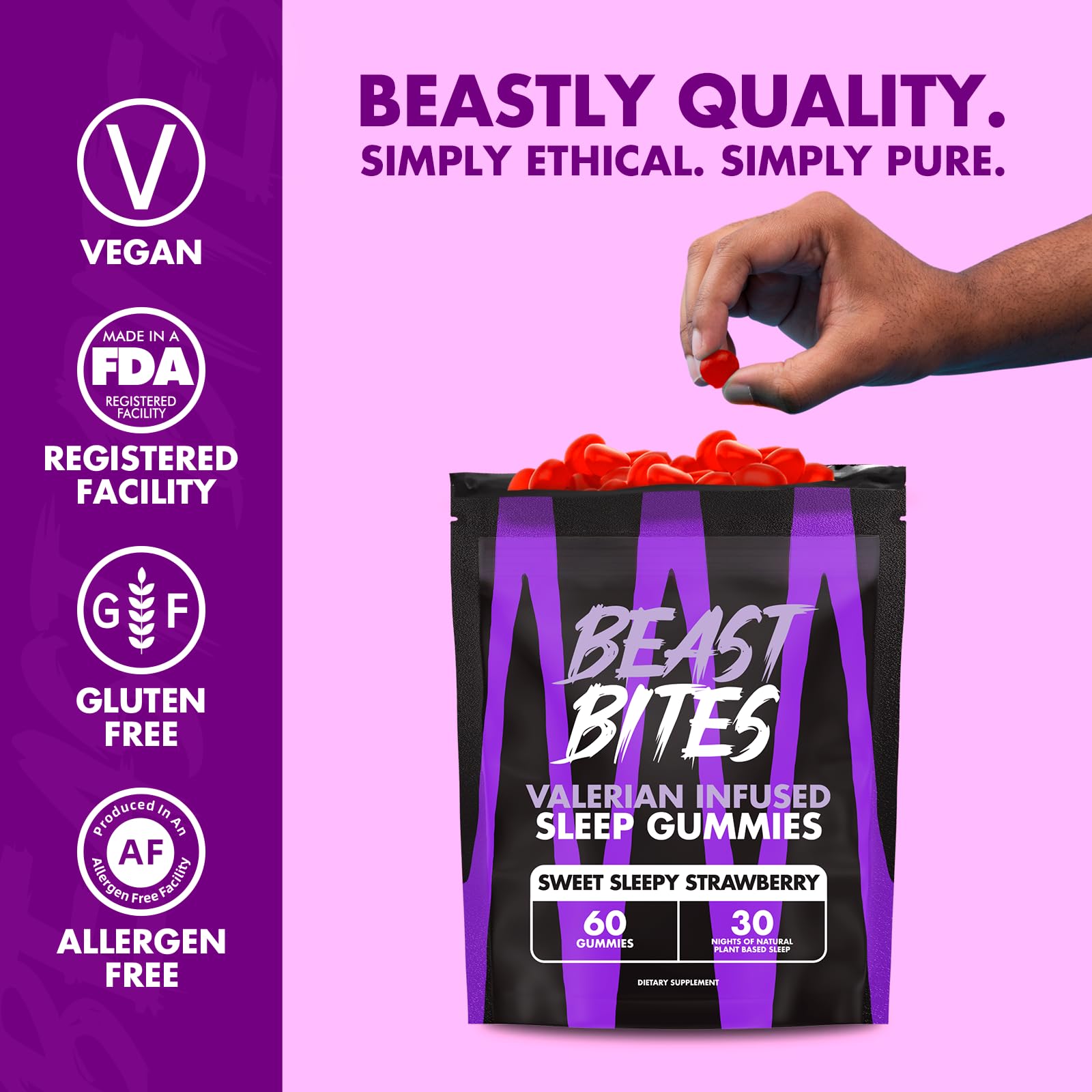 Beast Bites étiquette certifiée NSF pour le sport.