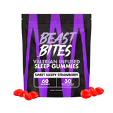 Beast Bites gummies sommeil à la valériane, douceur naturelle avant le coucher.