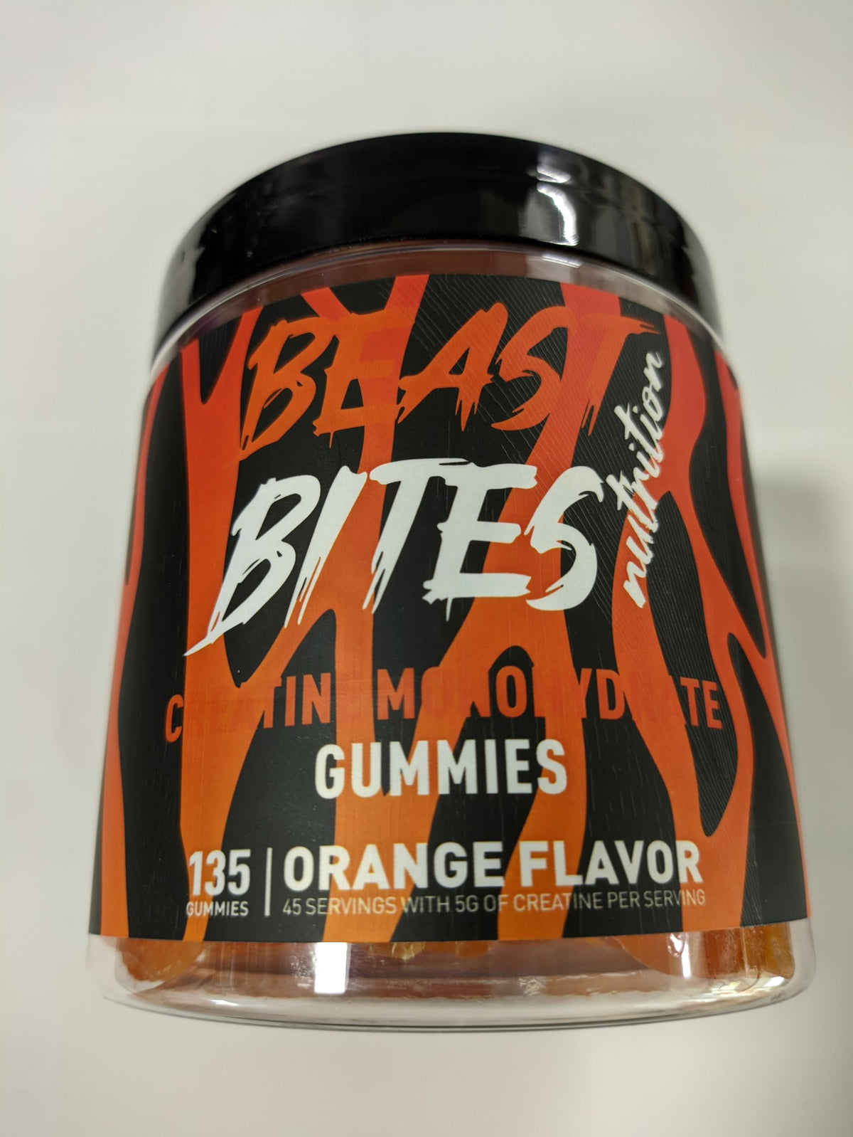BEAST BITES Nutrition Créatine Monohydrate Gommes – Emballage pratique et accès rapide à la dose recommandée.