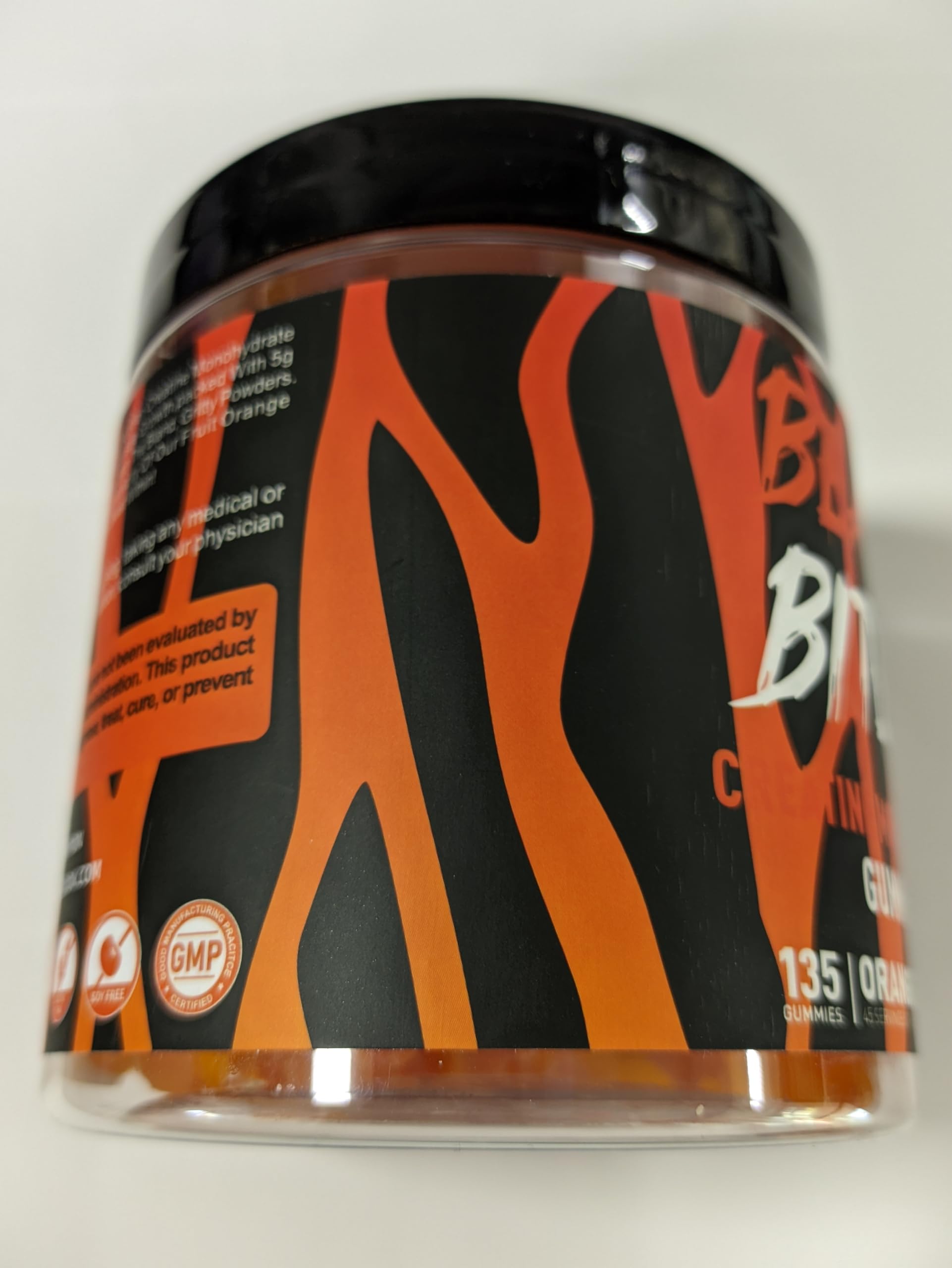 BEAST BITES Nutrition Créatine Monohydrate Gommes – Végan sans gelatine et sans sucre, goût orange.