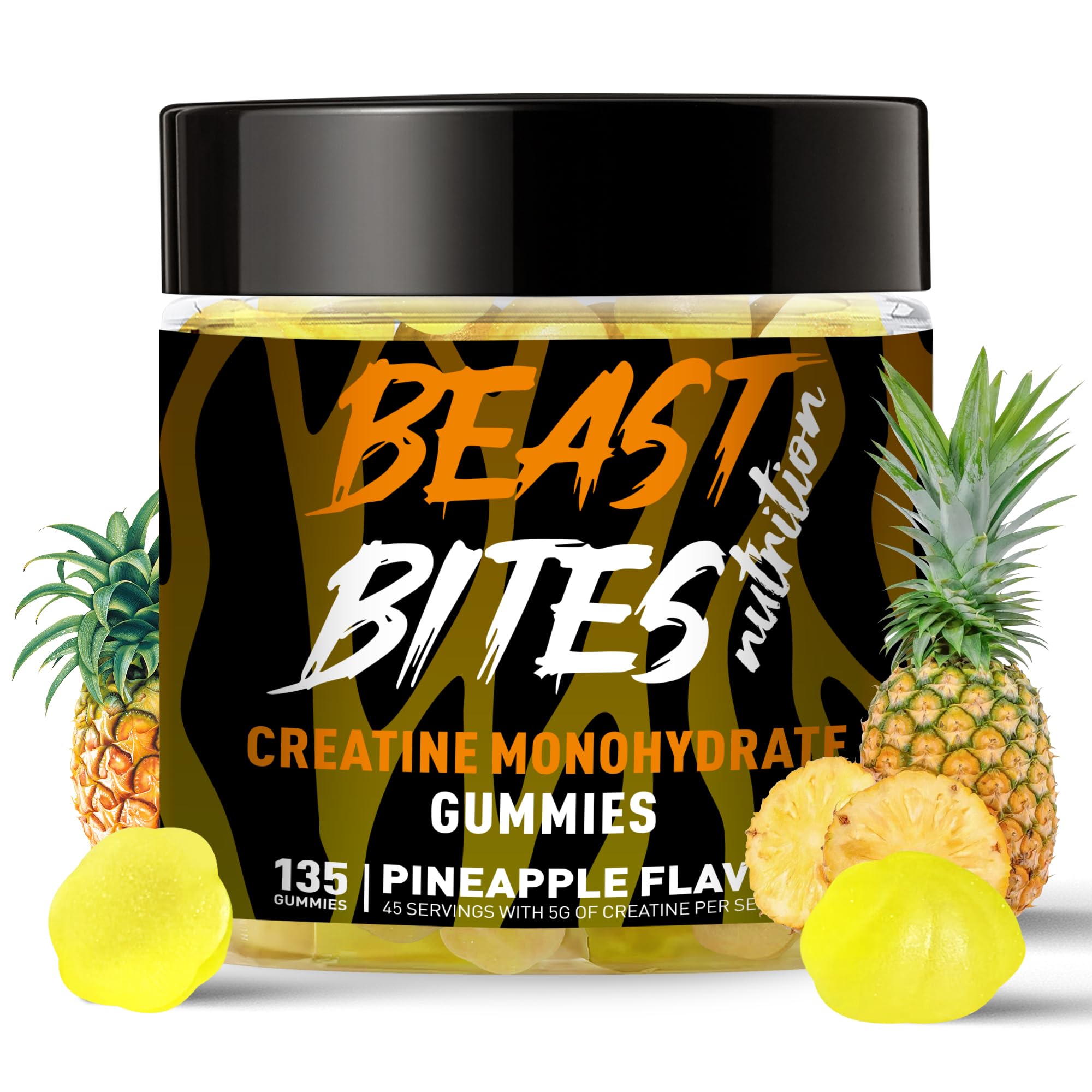 Gomme BEAST BITES Nutrition créatine monohydrate – boîte prête à l’emploi pour l’entraînement.