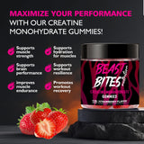 Gommes BEAST BITES Nutrition Creatine Monohydrate fraise ensemble, utilisation quotidienne facilitée
