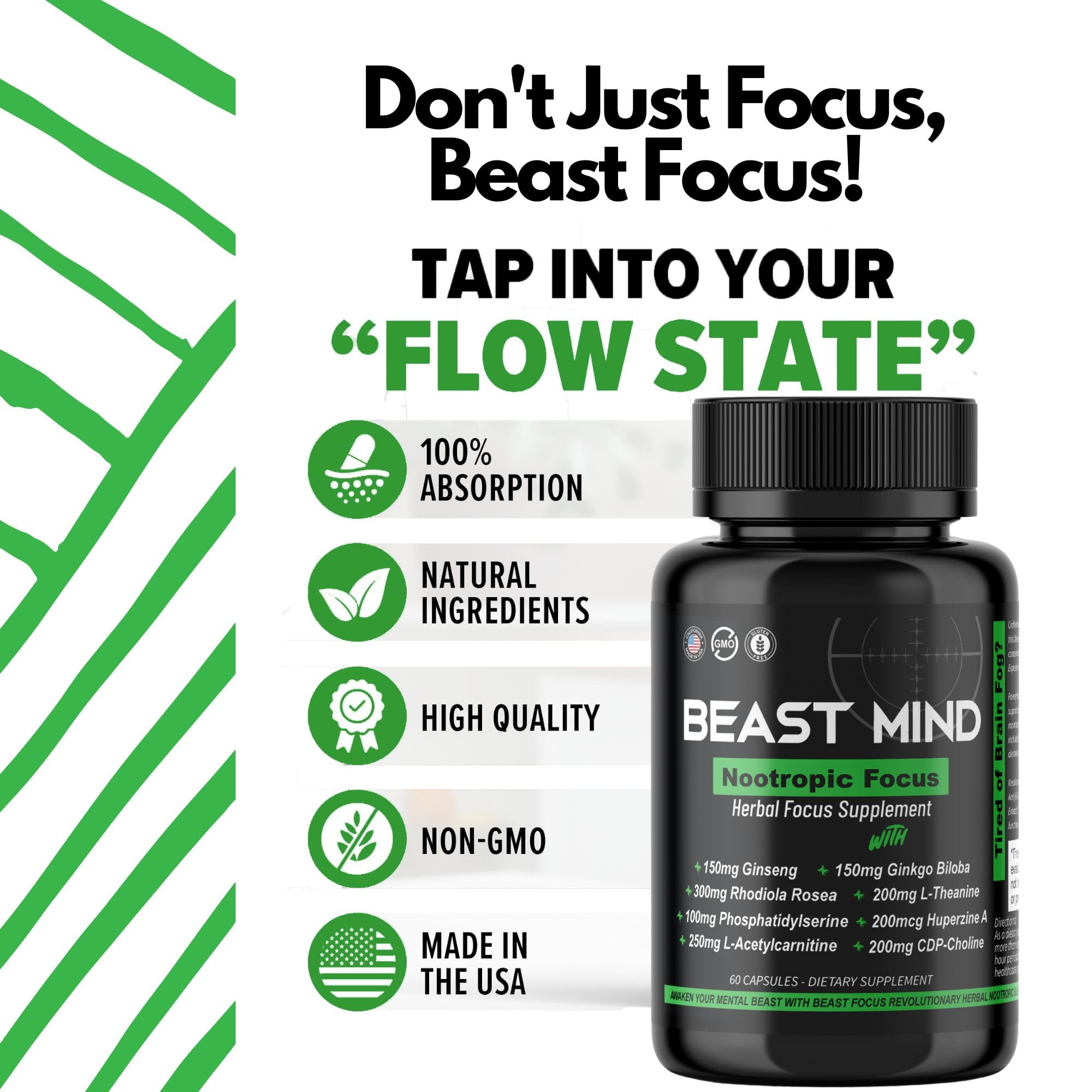 Beast Mind Focus: prise matinale pour énergie mentale stable